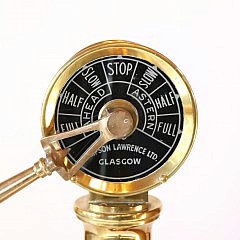 Ship’s Brass Telegraph, Chelsea Brass Barometer and Petite Narrow Pine Cabinet