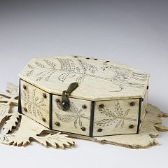 Whaleman Made Whalebone Pocket Watch Case, circa 1882