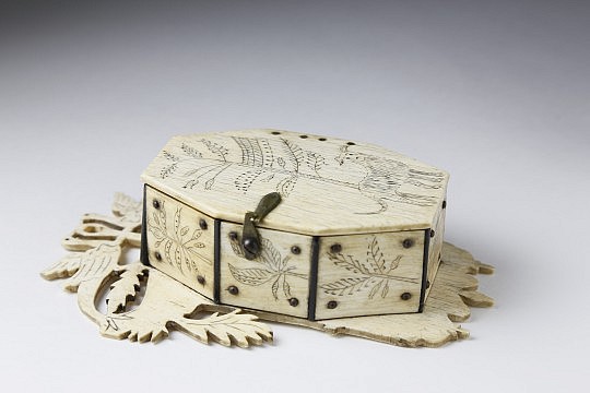 Whaleman Made Whalebone Pocket Watch Case, circa 1882