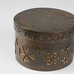 Whaleman Made Pierced Baleen Ditty Box by Isaac Tony, 1805 and Candle Sconce