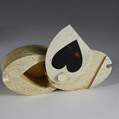 Whaleman Carved Whalebone and Tortoiseshell Sweetheart Puzzle Box, circa 1860