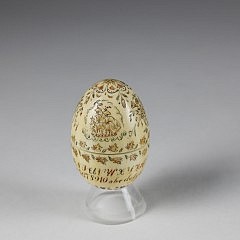 Whaleman Carved and Polychrome Scrimshaw Whale Ivory Thimble Holder, circa 1850