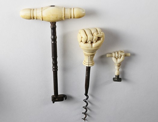 Whaleman Carved Whale Ivory Seal, Cork Screw and Tooth Extractor, circa 1850