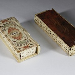 Prisoner of War Carved Bone Game Boxes, circa 1810