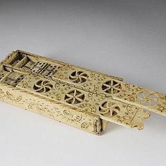 Prisoner-of-War Carved Bone Game Box, circa 1810,