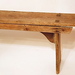 19th Century English Pine Backless Bench