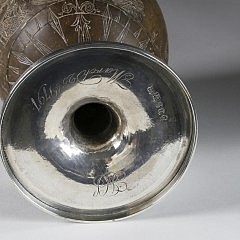 Silver and Scrimshaw Coconut Goblet, circa 1792-93