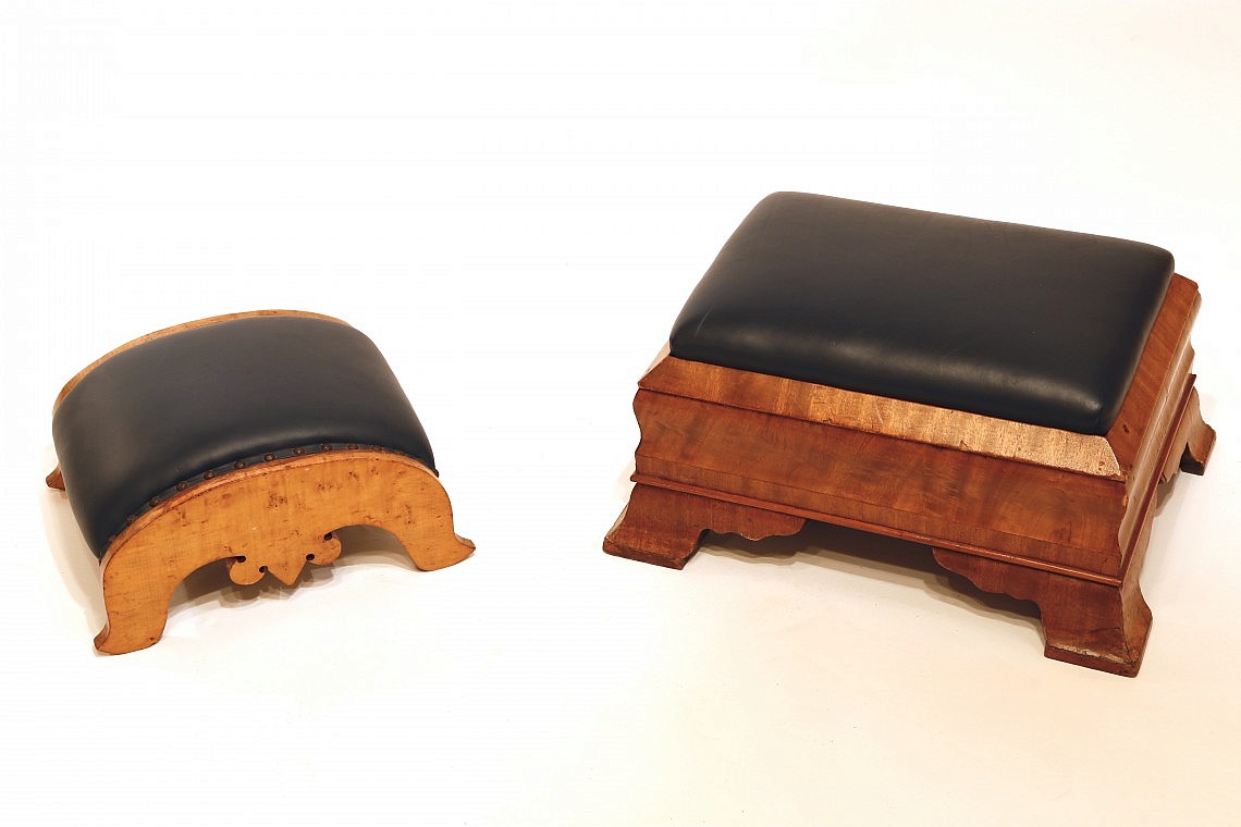 Stool 19th Century Mahogany Empire Stool and a Bird's Eye Maple