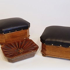 Pair of 19th Century English Petite Wood Spitoons