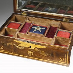 Fine American Inlaid Trinket Box, circa 1848-1851