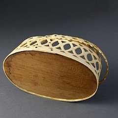 Nantucket Whaler Made Pierced Panbone Oval Swing Handle Basket