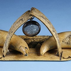 Whaleman Made Whalebone and Sperm Whale Teeth Hanging Watch Holder