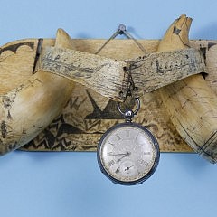 Whaleman Made Whalebone and Sperm Whale Teeth Hanging Watch Holder