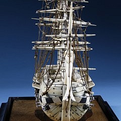 Prisoner-of-War Style Bone and Ivory Two-Tier Gunboat