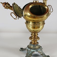 “T. Merrill & Sons, New York” Brass and Copper Illuminated Yacht Binnacle Compass