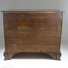 American Chippendale Mahogany Oxbow Bureau, New England