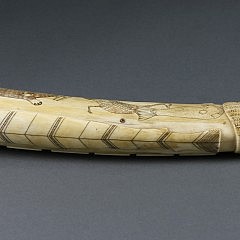 Outstanding Carved Walrus Tusk Cribbage Board