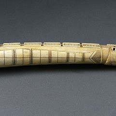 Outstanding Carved Walrus Tusk Cribbage Board