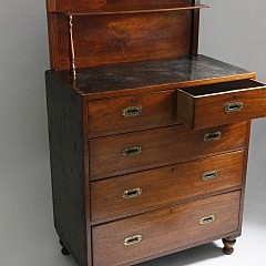 English Mahogany Brass Bound Campaign Chest of Drawers and Various Items