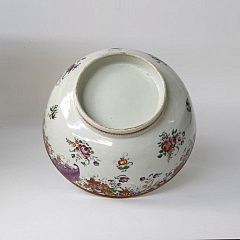 Chinese Export Porcelain Famille Rose Enameled Punch Bowl