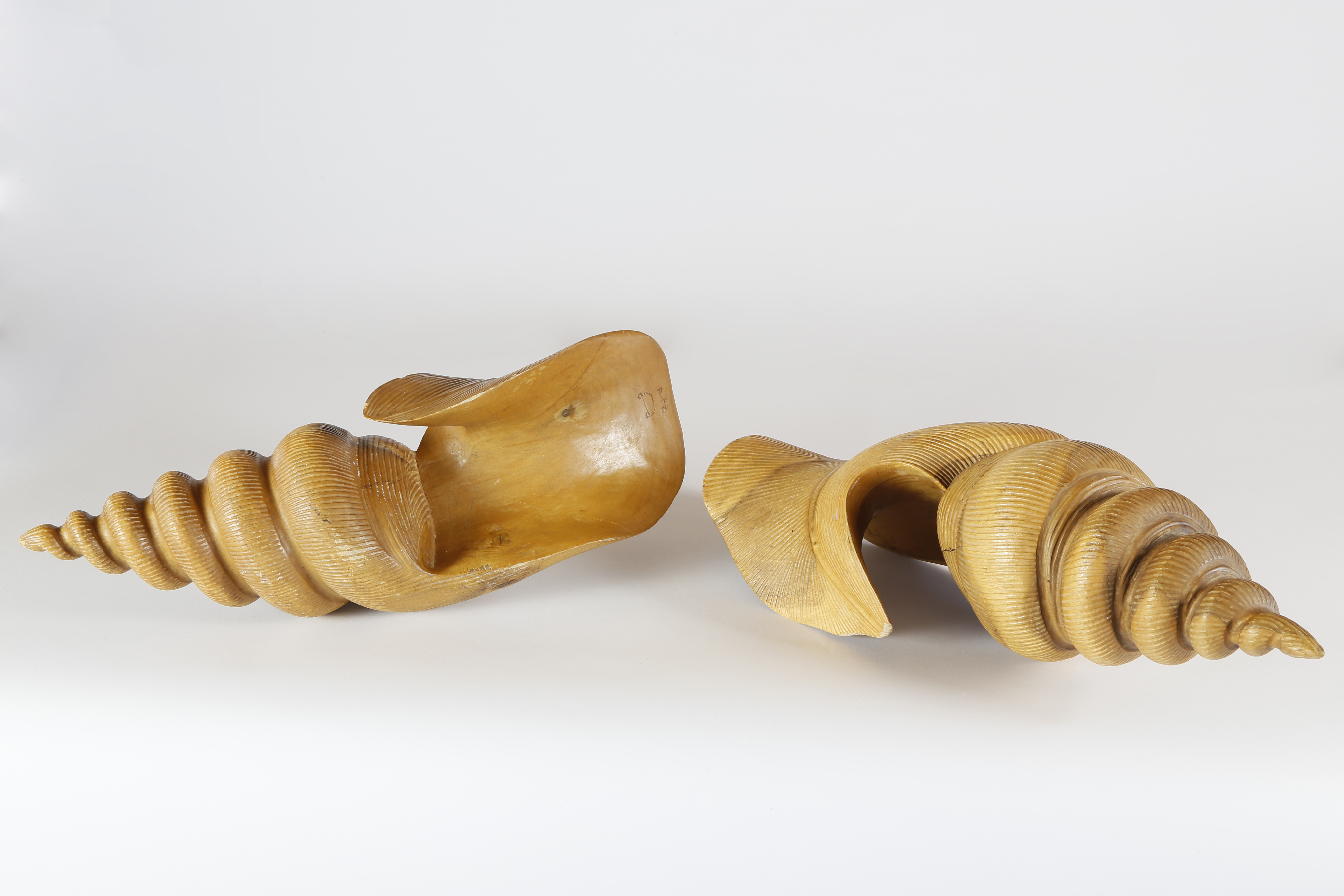 Shells - Pair of Carved and Turned Wood Shells - Rafael Osona Auctions ...