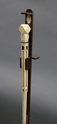 Whaler Made Whale Ivory, Whalebone, Mother-of-Pearl, Abalone and Baleen Walking Stick