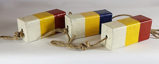 Three Vintage Painted Buoys