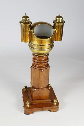 E.S. Ritchie & Sons, Boston Brass and Teak Binnacle Compass, Pat. Mar. 2, 1920 #76377