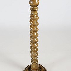 Antique English Yew Wood Barley Twist Pedestal, Height 40 1/2 in.