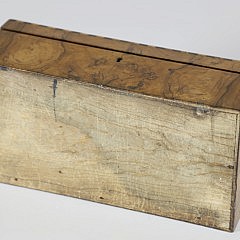 19th Century Burlwood Letter Box with Contrasting Candy Striped Inlaid Edges