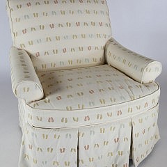 Beachley Skirted Club Chair Upholstered in Flip Flop Fabric