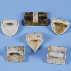 Collection of 5 Whaler Carved Whale Ivory Neck Slides