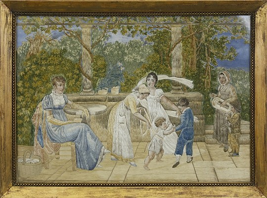 Silk Embroidery-Children At Play