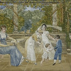 English Silk Embroidery “Children at Play”