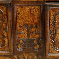 French Carved Walnut and Burlwood Vaisselier