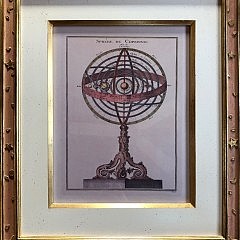 Pair of Celestial Framed Prints: “Sphere de Copernic” and “Globe Celeste”