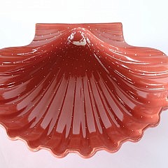 Spencer & Spencer Hand Painted Ceramic Scallop Shell Platter