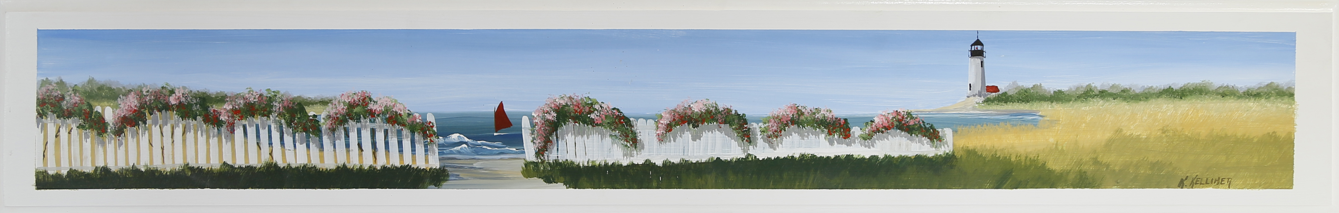 Kelliher K. Kelliher Oil on Quarterboard "Great Point, Nantucket" Rafael Osona Auctions