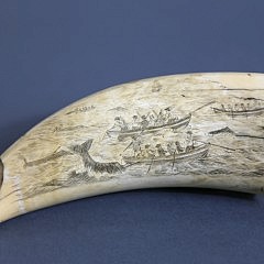 Pair of Whaleman Scrimshawed Whale Teeth
