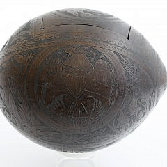 Carved American Coconut Box