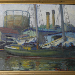 Ramsdell Oil on Canvas Board “South Wharf – Nantucket”