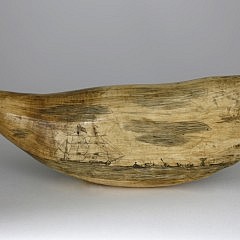 Whaleman Scrimshawed Sperm Whale Tooth