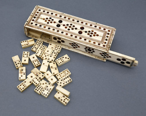 Prisoner-of-War Tortoiseshell and Bone Game Box