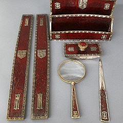 Tiffany Studios Heraldic Pattern Desk Set