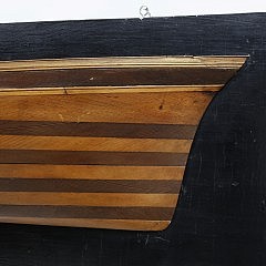 Contrasting Woods Ship’s Half Hull on a Pine Backboard