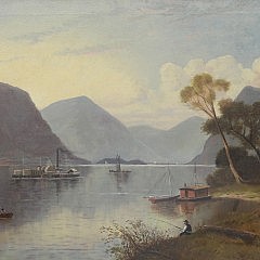 Samuel W. Griggs Oil on Canvas “New Hampshire White Mountain Lake Scene”