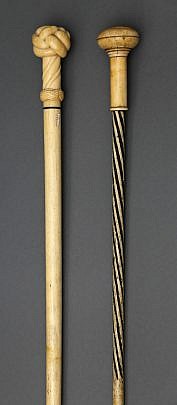 Two Whalebone Walking Sticks