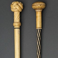 Two Whalebone Walking Sticks