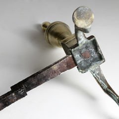 Pair of Philadelphia Urn and Acorn Finial Brass Andirons