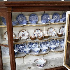 Dutch Beechwood Glazed Door Hanging Cabinet